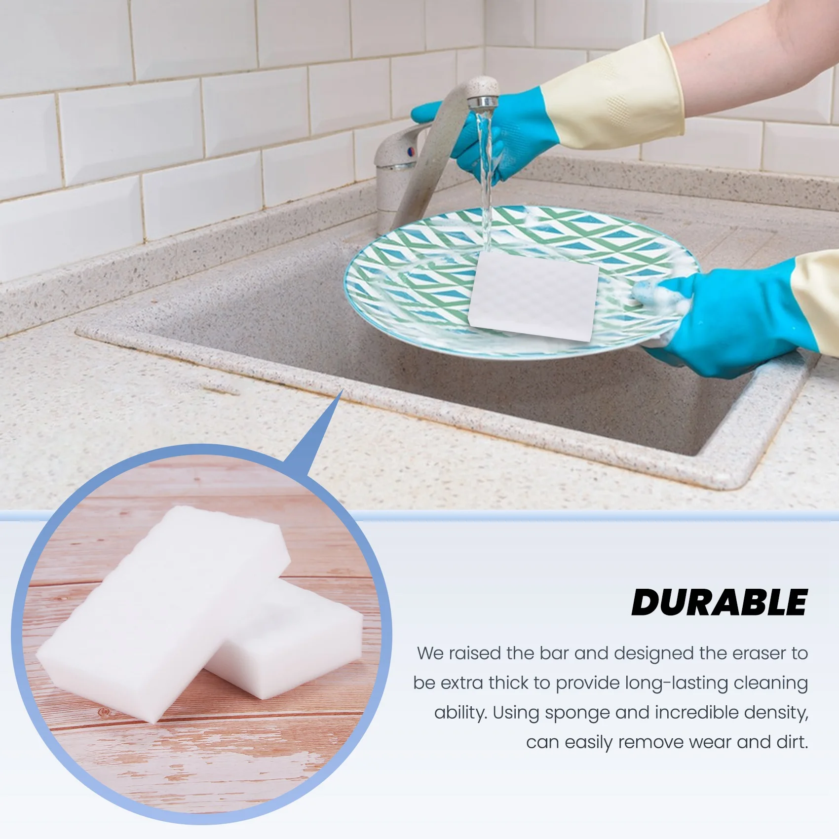 PZHI 10 Pieces for Magic Cleaning Sponge Eraser Multifunctional for Nano Wiper Foam Pad for Kitchen Bathroom Wall
