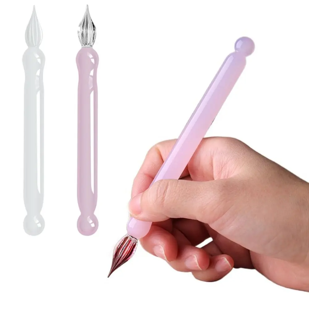 

New Handmade Glass Dip Pen 0.5mm Smooth Signature Pen Crystal Glass Multifunctional Dip Ink Pen for Writing Drawing Calligraphy