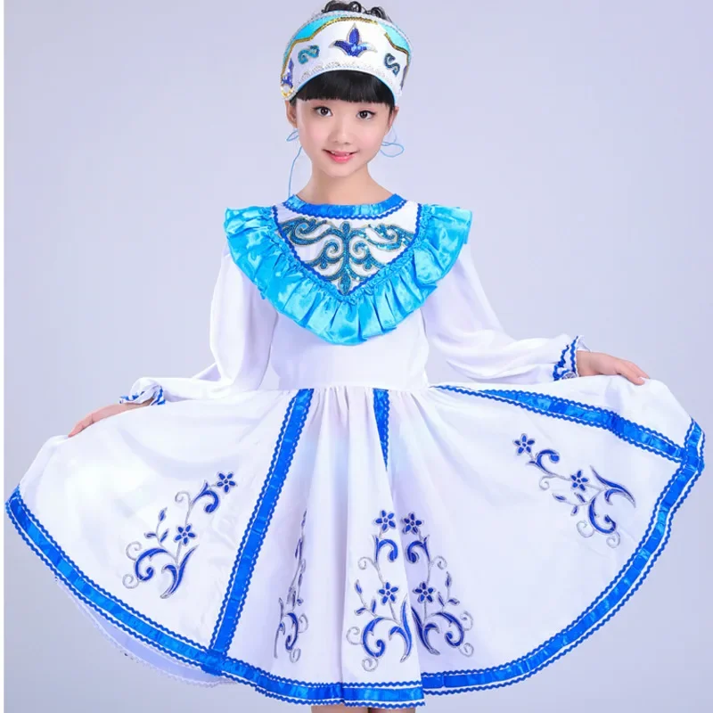 Disfraz tradicional ruso clásico para mujer y niña, traje de baile chino moderno, vestido de fiesta de princesa para niño y niña