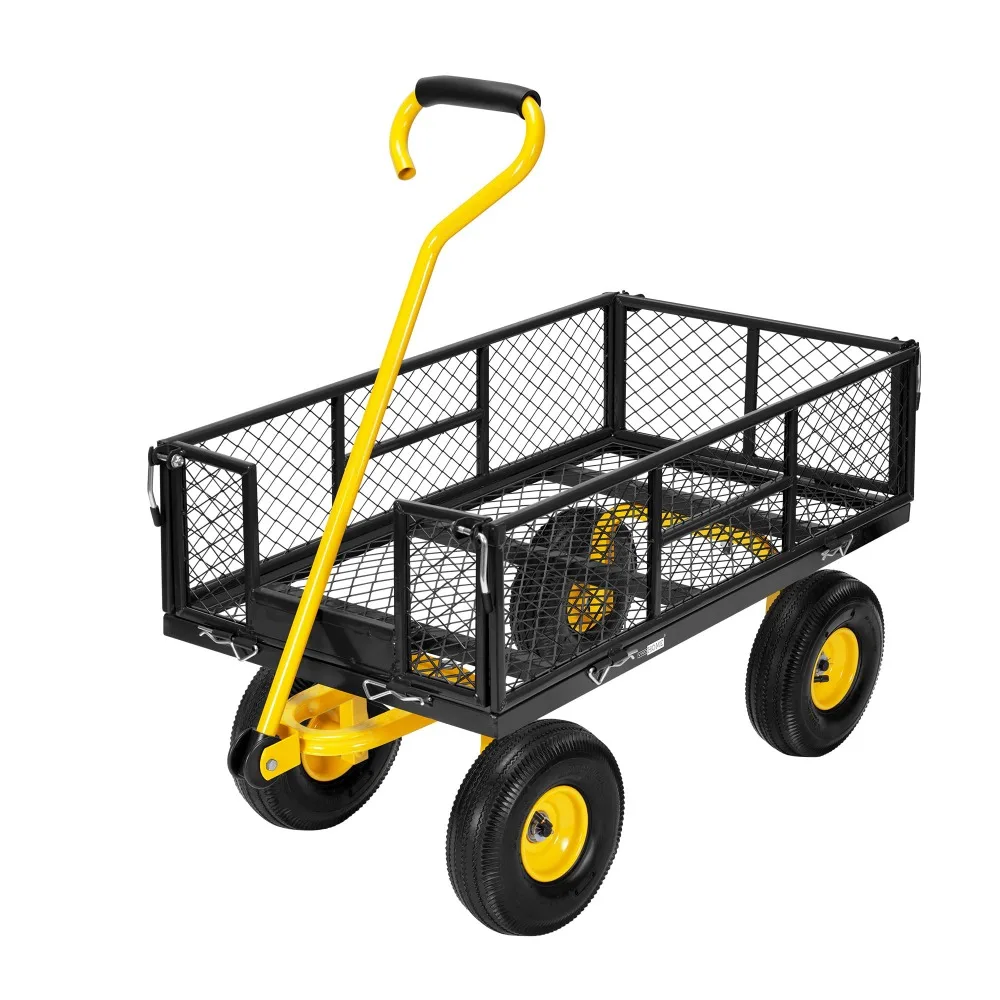 Heavy Duty 880 Lbs 4.5 Cu Ft Mesh Steel Garden Cart Utility Wagon