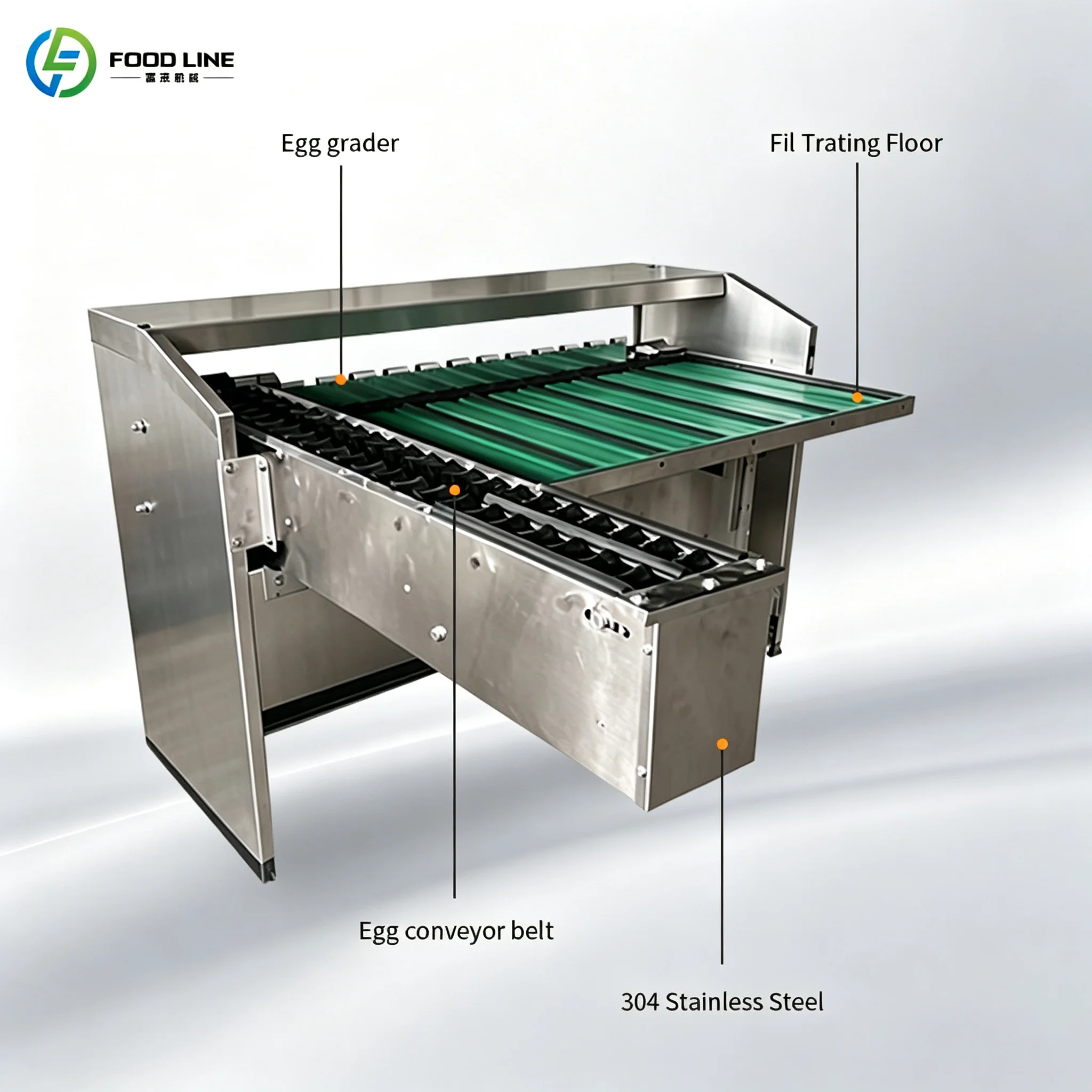 FOODLINE Egg Sorting Grading Machine Anti‑drop Design Reduce Crack Rate During Egg Classification