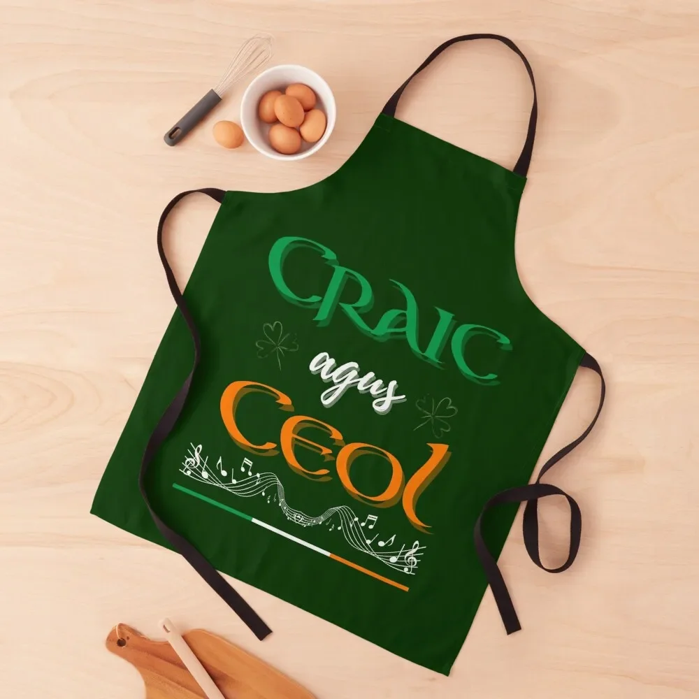 

Craic agus Ceol, Irish Music and Craic, Irish Culture Apron Kitchen Things And For Home christmas kitchen cloths Apron