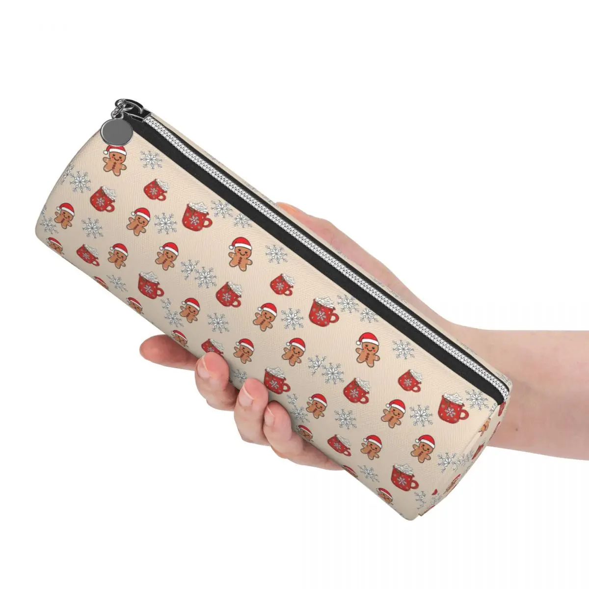 Merry Christmas Tree And Gingerbread Men Pencil Cases Pen Holder Cylinder Pen Box Pencil Bag for Students Stationery Supplies