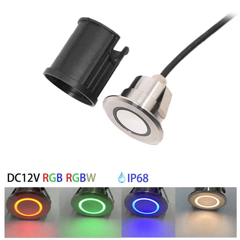 Outside Led Ground Spot 12V 24V RGB Low Voltage Landscape Lighting Recessed Circular Garden Terrace Lamp Waterproof Outdoor IP68