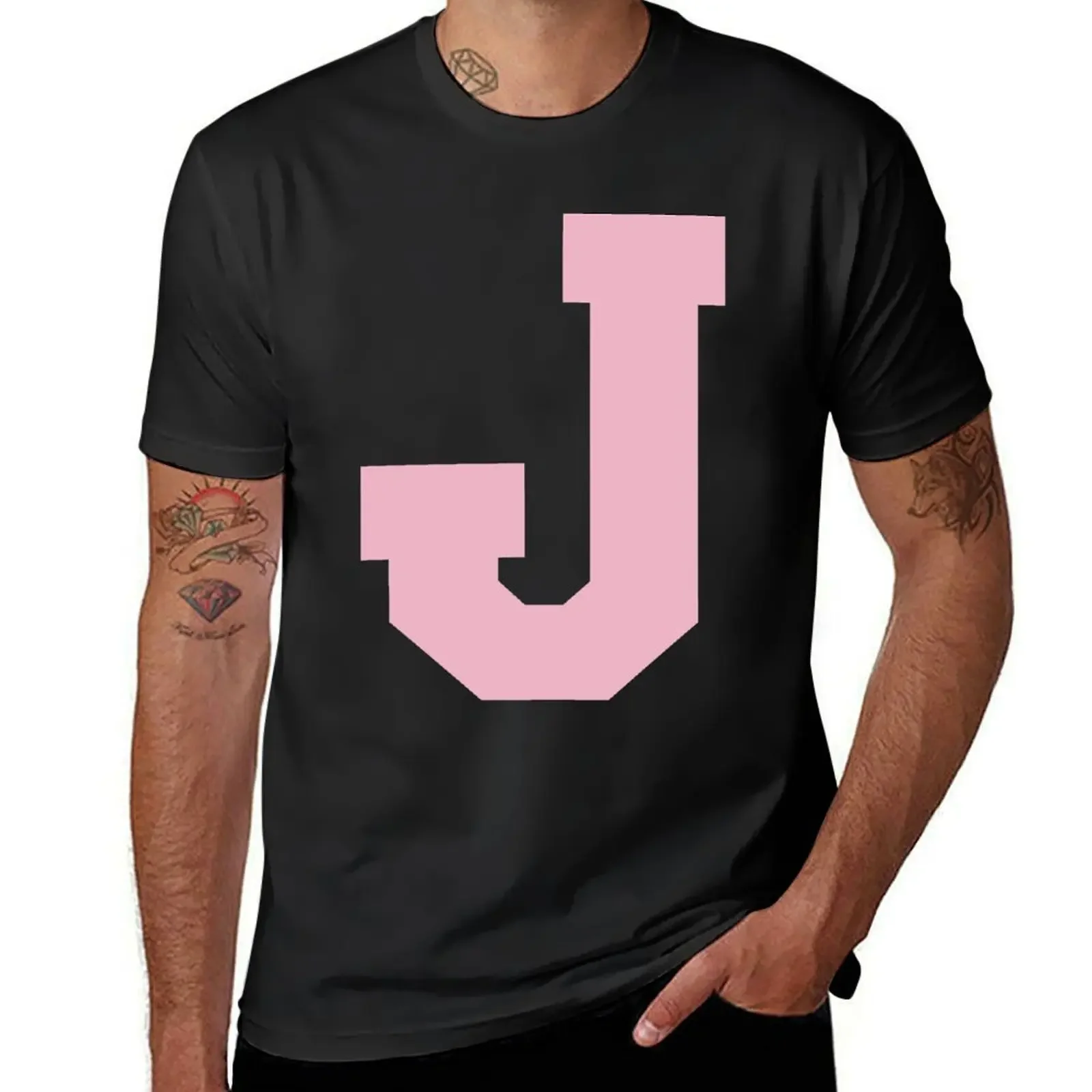 Alphabet, Rose J, Sports letter J T-Shirt Aesthetic clothing graphics Short sleeve tee animal prinfor boys mens t shirt graphic