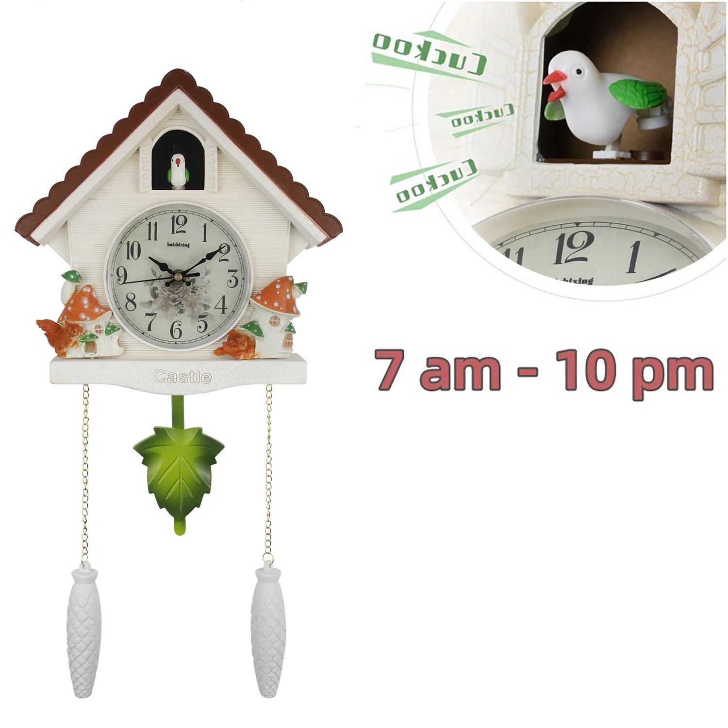 1pc Cuckoo Wall Clock Nordic Bird House Silent Pendulum Quartz Clock Daytime Hourly Alarm Bedroom Living Room Decor Wall Art