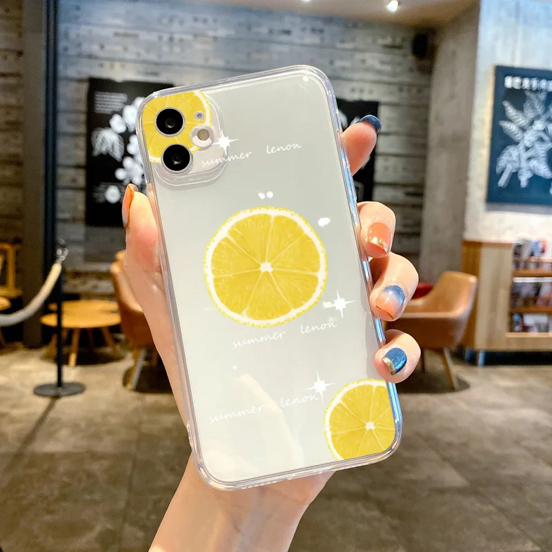 Cute Lemon Slices Clear Phone Case for IPhone 11 12 13 14 Pro Max Soft Cover For IPhone 13 Mini X XS Max XR 8 7 15 Plus SE2 Case