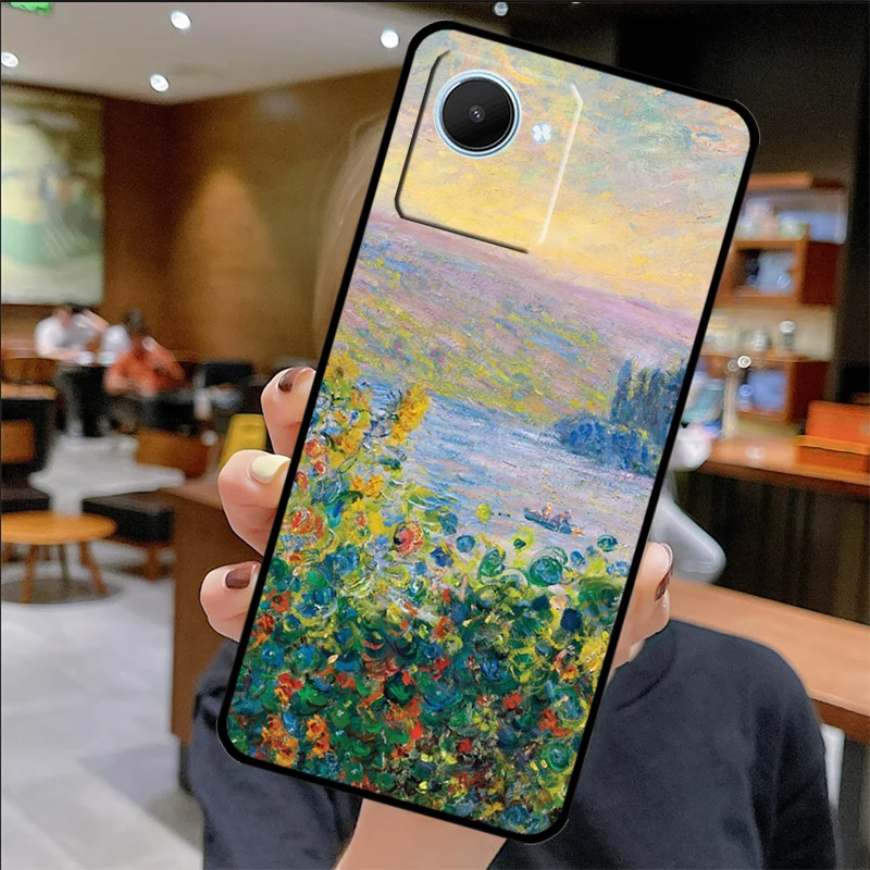 حافظة كلود مونيه لهاتف Realme C75 C67 C61 C55 C53 C51 C21Y C25S 10 11 12 13 14 Pro Plus GT 6T 6 5 GT7 Pro