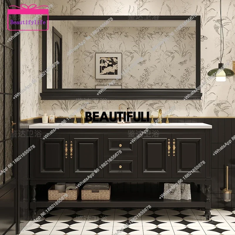 YL Luxury Modern Orgnizer Bathroom Cabinet Drawers Doors Standing Restroom Home Cabinets Toilet Mirror Mobile Bagno Furniture