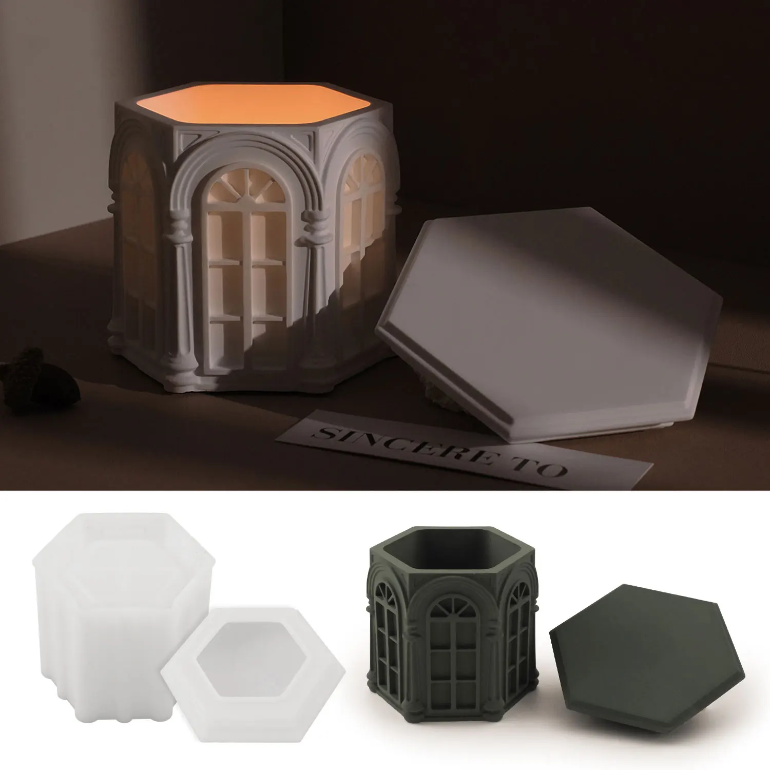 2szt/zestaw Vintage Rome Storage Box Silicone Mold Cement Candle Jar Vessel Concrete Mold Guardian Angel Pen Holder Plant Pot Mold