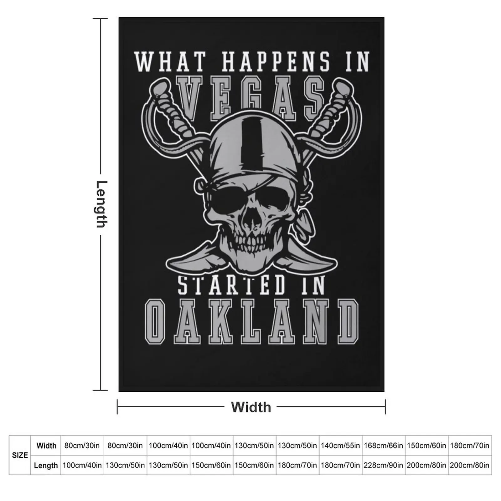 What Happens In Vegas Started In Oakland Football Raider T-Shirt Throw Blanket Extra Large Throw decorative Plaid Blankets