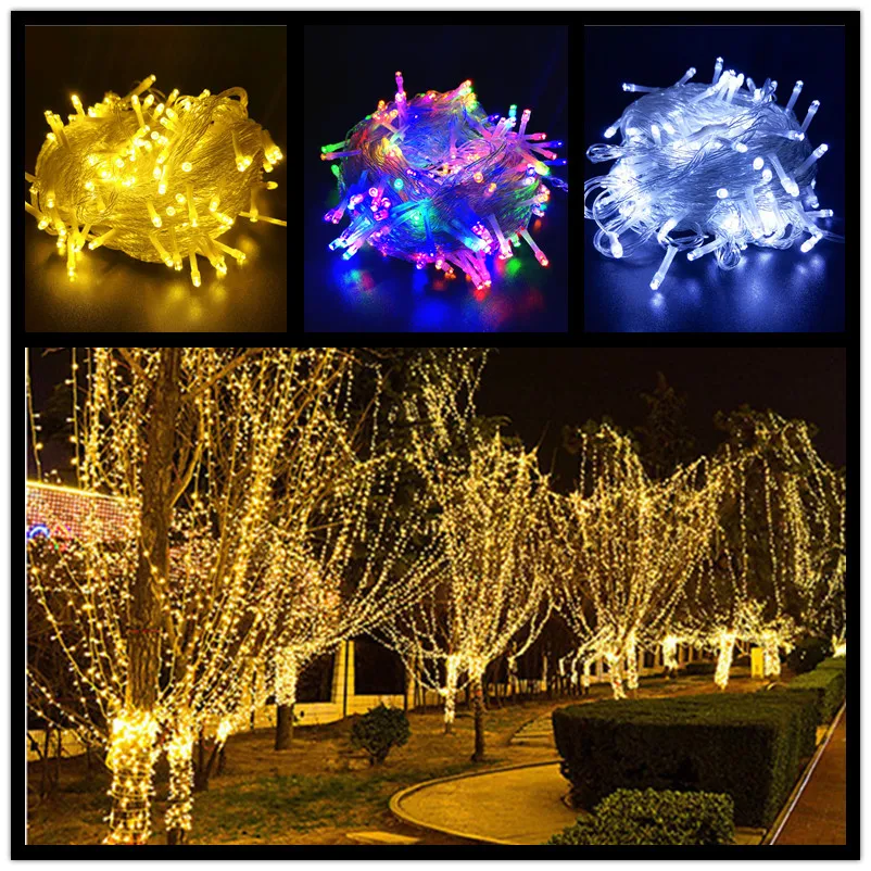 

Led String Garland Christmas Light EU Plug Fairy Lights For Tree Home Garden Wedding Indoor Outdoor Party Holiday Decoration