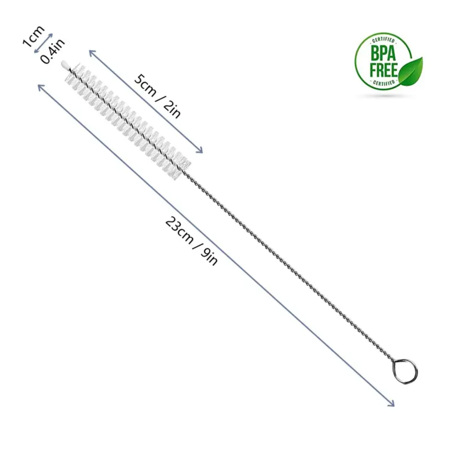 Sturdy and Long-Lasting High-Quality 2pcs Stainless Steel Straw Cleaning Brushes - Heavy Duty Bristle Cleaner for Glass, Silicon
