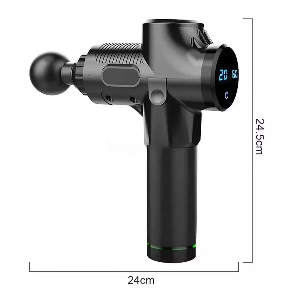 Carbon Fiber Fascia Massage Gun Deep Tissue Percussion Muscle Massager 30 Speed LED Touch Control