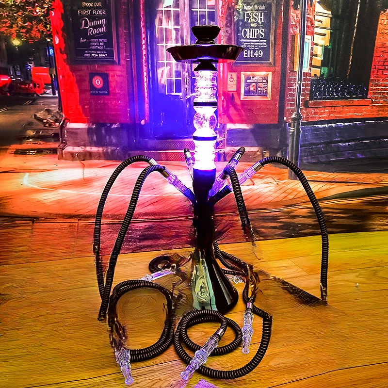 

Bar hookah complete set, 6-tube kettle, large size, night club, illuminated, Arab multi-person colorful set, KTV smoking set