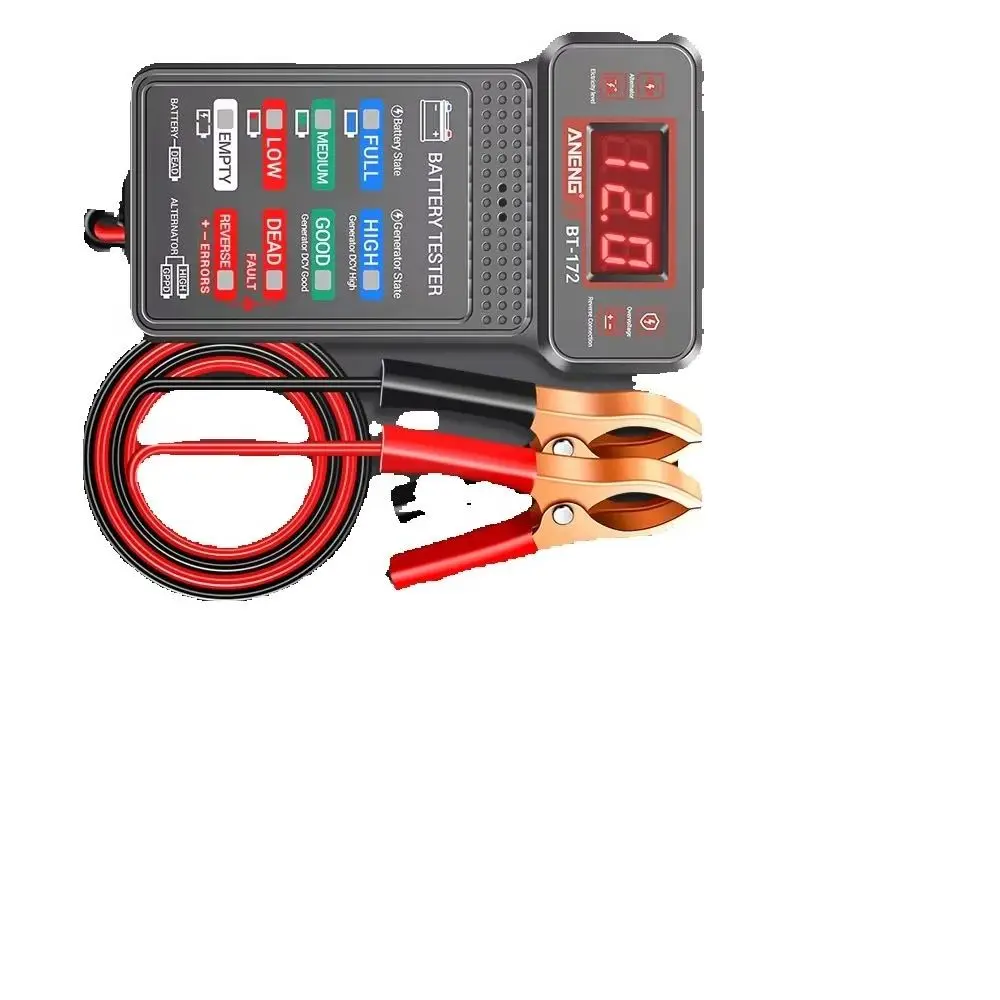 12V Status Indicator Charge System Analyzer Voltage Meter Digital Display Alligator Clips Tool ANENG BT-172 Car Battery Tester