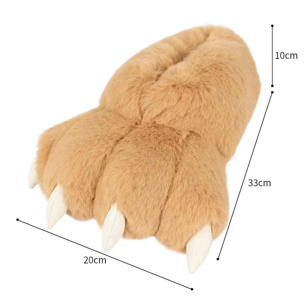 shoes Plush bear paw slippers Bear paw Autumn and winter indoor bear paw shoes cartoon animal home cotton slippers cute