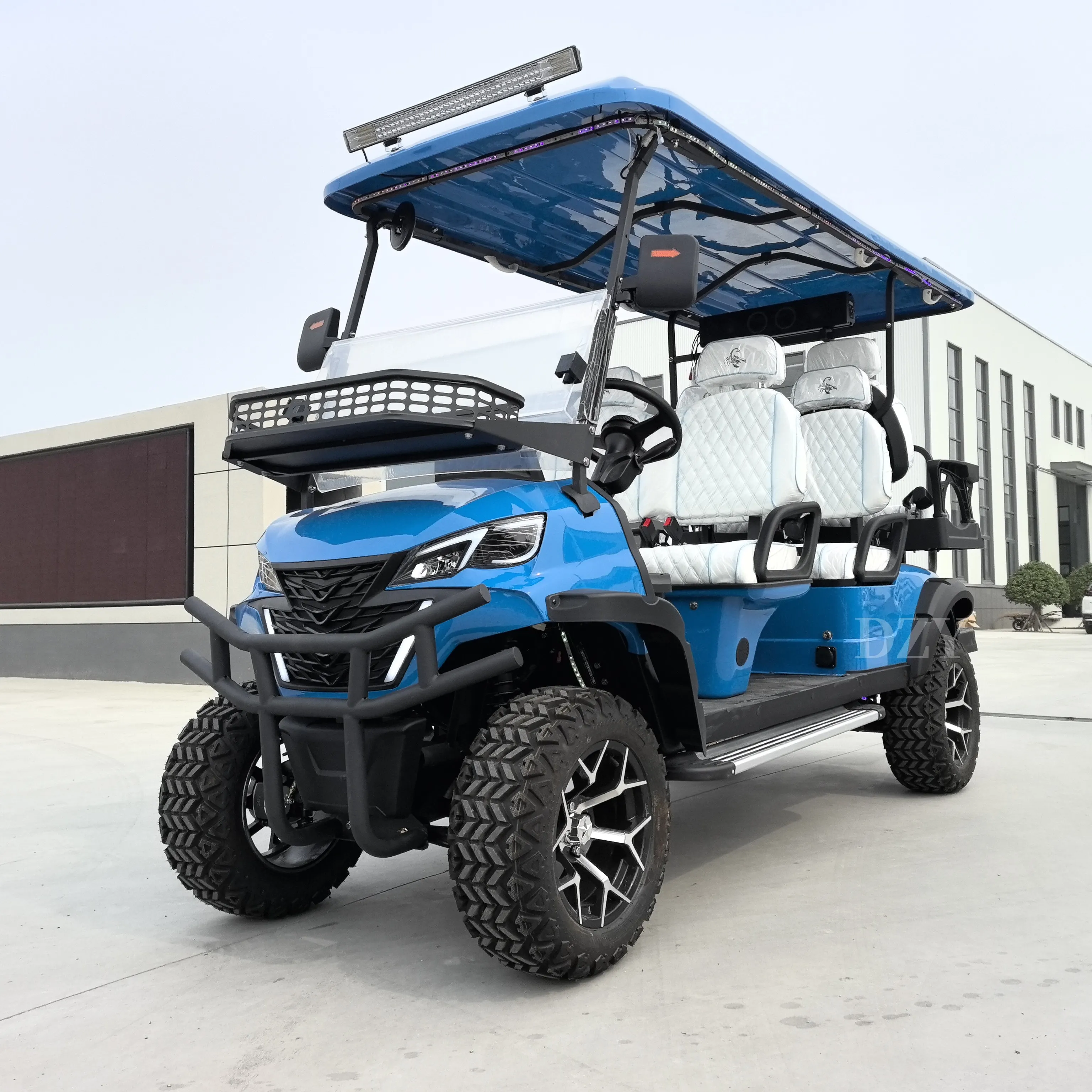 New Lifted 5, 6, 7kw Motor 100/120km Mileage Lead Acid/Lithium Battery 48V/60V/72V 2, 4, 6, 8, 10 Seats/12/14inches Tyre Hunting