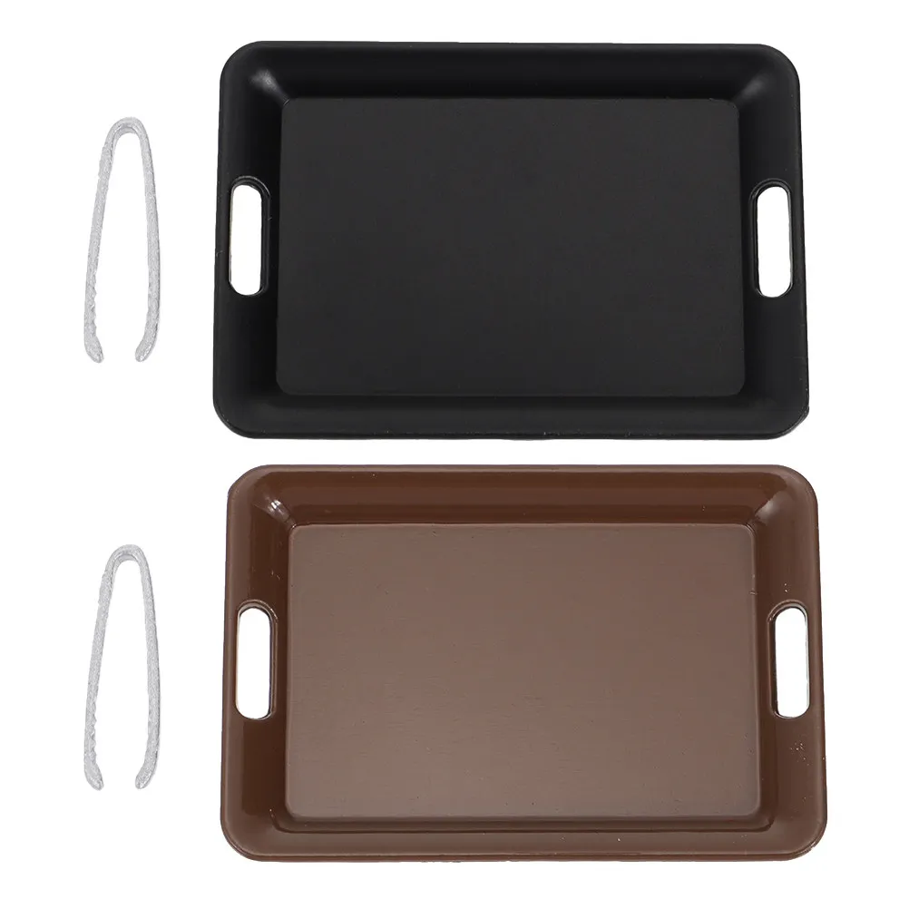 

2Sets Mini Bread Trays and Clips for Dollhouse Kitchen Decor 1:12 Scale Miniature Bakery Accessories Realistic Design Fun Kids