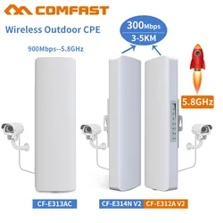 Comfast 3-5KM 2,4 Ghz 5,8 Ghz 300Mbps puente de Radio inalámbrico para exteriores enrutador CPE amplificador de señal Wi fi amplificador extensor repetidor AP