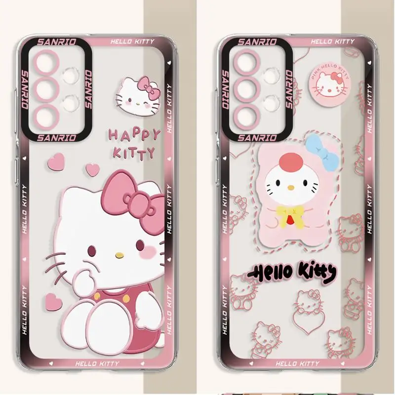 Super Cartoon Cas HelloKitty phone case for Samsung A55 5G A25 A22 A15 A34 A14 A71 A52 A50 A12 A13 A32 A31 A73 Clear funda Cover