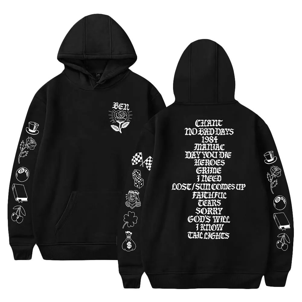 

Hoodies do Ben Tour Macklemore, pulôveres de manga comprida, estilo hiphop casual, t-shirt mundial, inverno, 2024