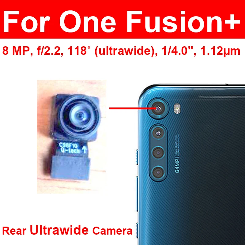 Front Rear Main Camera For Motorola Moto One Fusion Plus Back Frontal Selfie Camera Module Replacement Parts