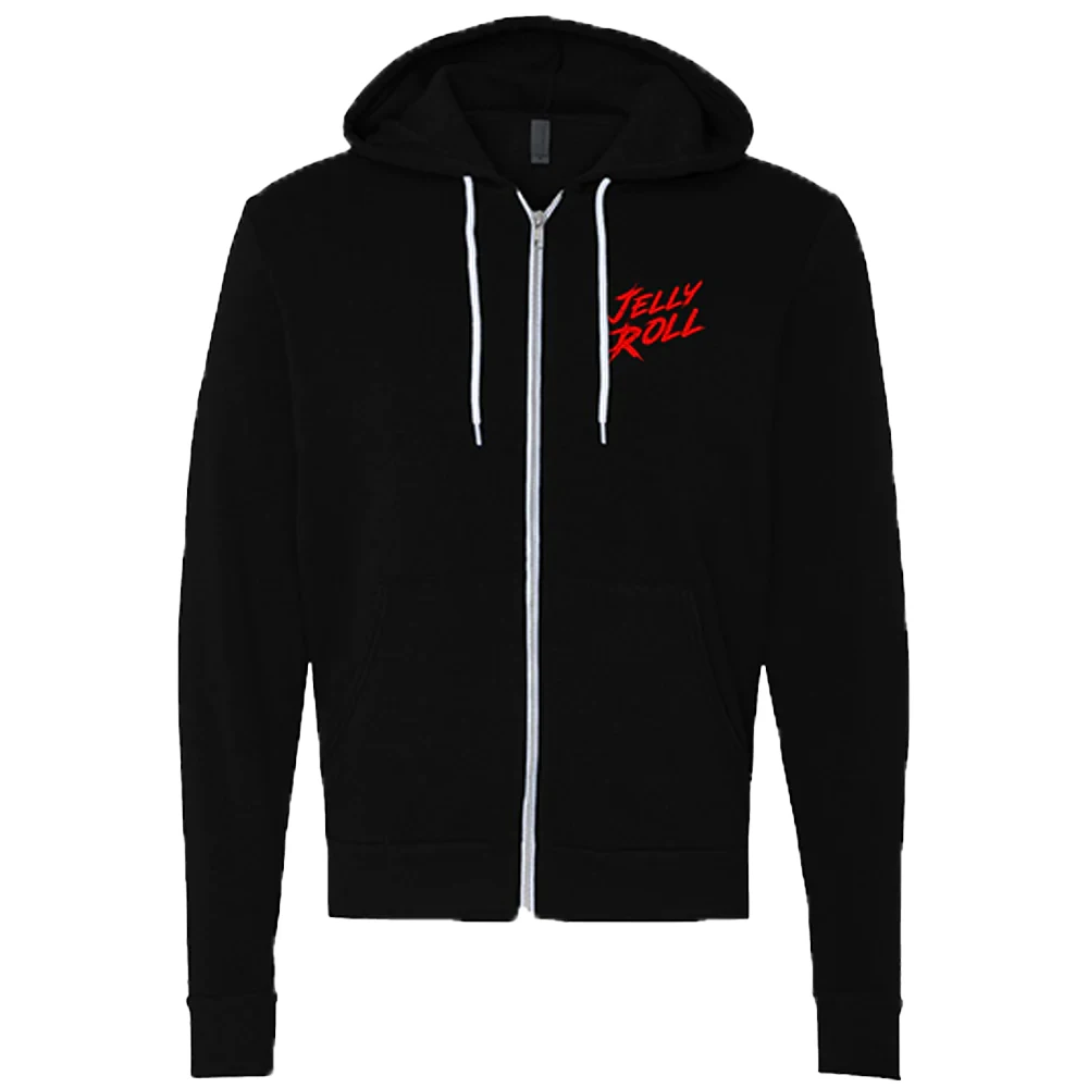 Jelly Roll Merch Zip Up Hoodie para homens e mulheres, moletom de manga comprida, roupas hip-hop, backroad, batismo, turnê até anjos, chora, 2023