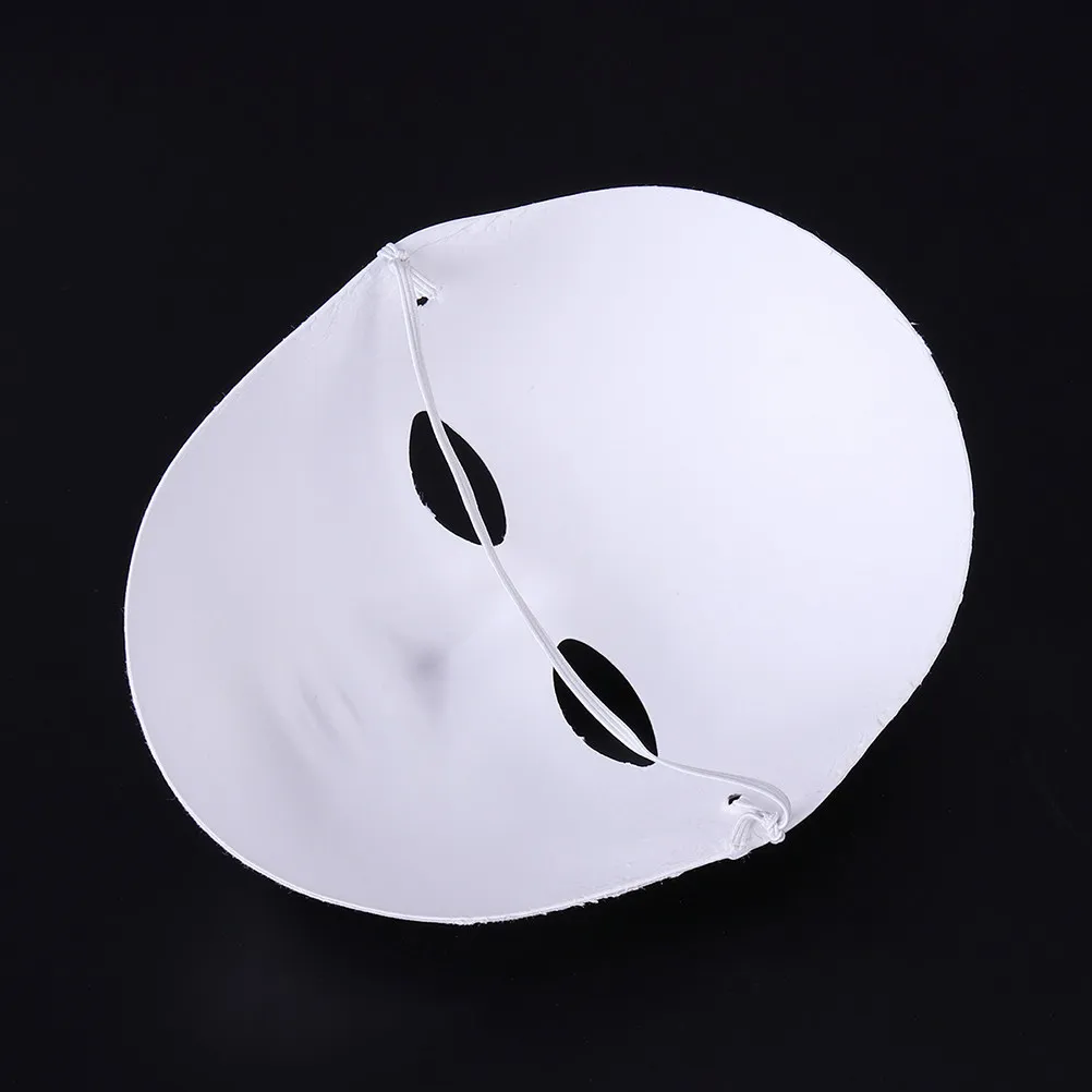 8Pcs Blank White Paper Pulp Mask Male Size Elastic Strap Comfortable for DIY Painting Costume Party Cosplay Halloween Masquerade