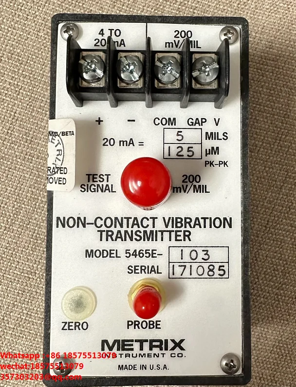 

For METRIX 5465E-103 NON-Contact Vibration Transmitter Has A Range Of 125μm Vibration 5464X-X03