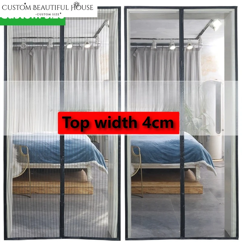 

Custom Size Magnetic Summer Door Curtain with Velcro Magnetic Screen Mesh Insect - Proof Summer Screen for Home Modern Decor