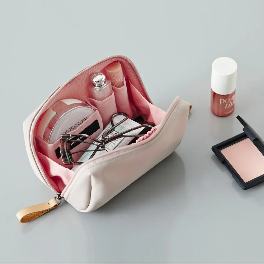 Mini organizador de almacenamiento de maquillaje, bolsa de almacenamiento estética de cosméticos pequeños de viaje Simple portátil de nailon,