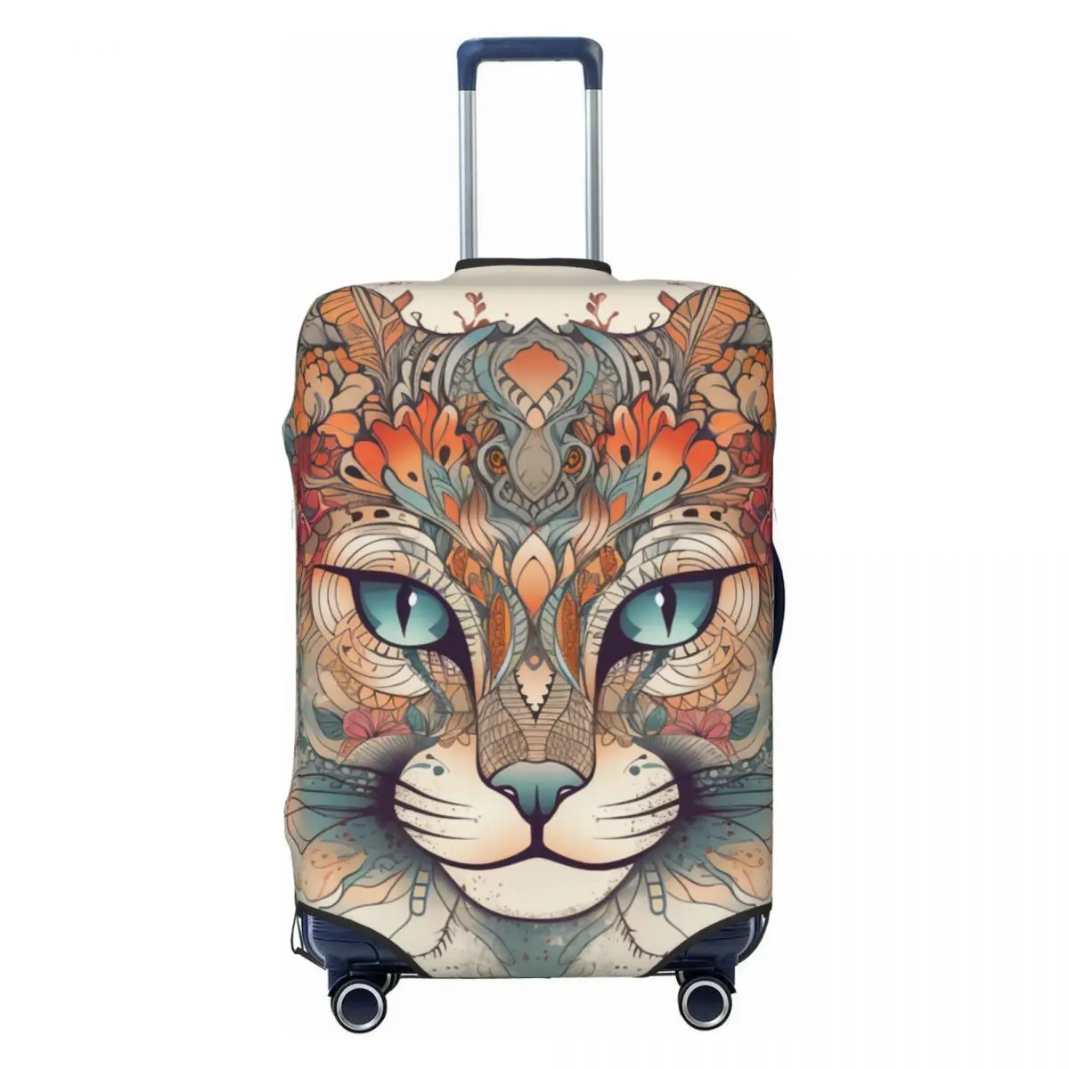 Cat Suitcase Cover Holiday Animal Floral Mandala Useful Luggage Supplies Travel Protection