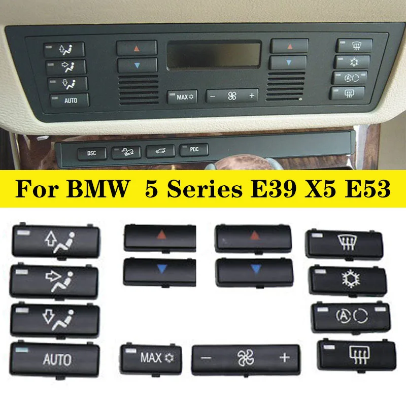 

14PCS Car Control Air Conditioning Switch Button Covers Air Conditioner Buttons For BMW E39 X5 E53 Accessory Replacement