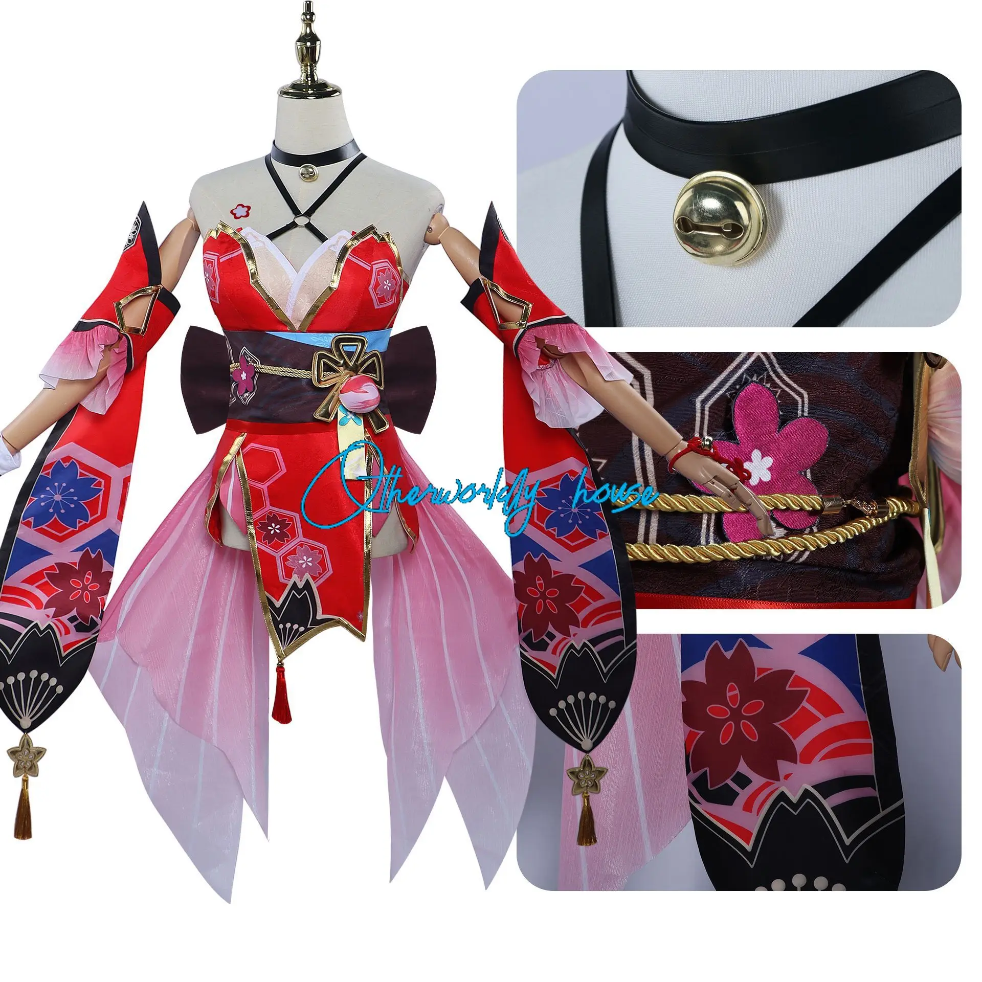 Sparkle Cosplay Costume Game Honkai:Star Rail Masked Fools Red Uniform Hairpins Headwear Necklace Halloween Girls Cosplay Outfit