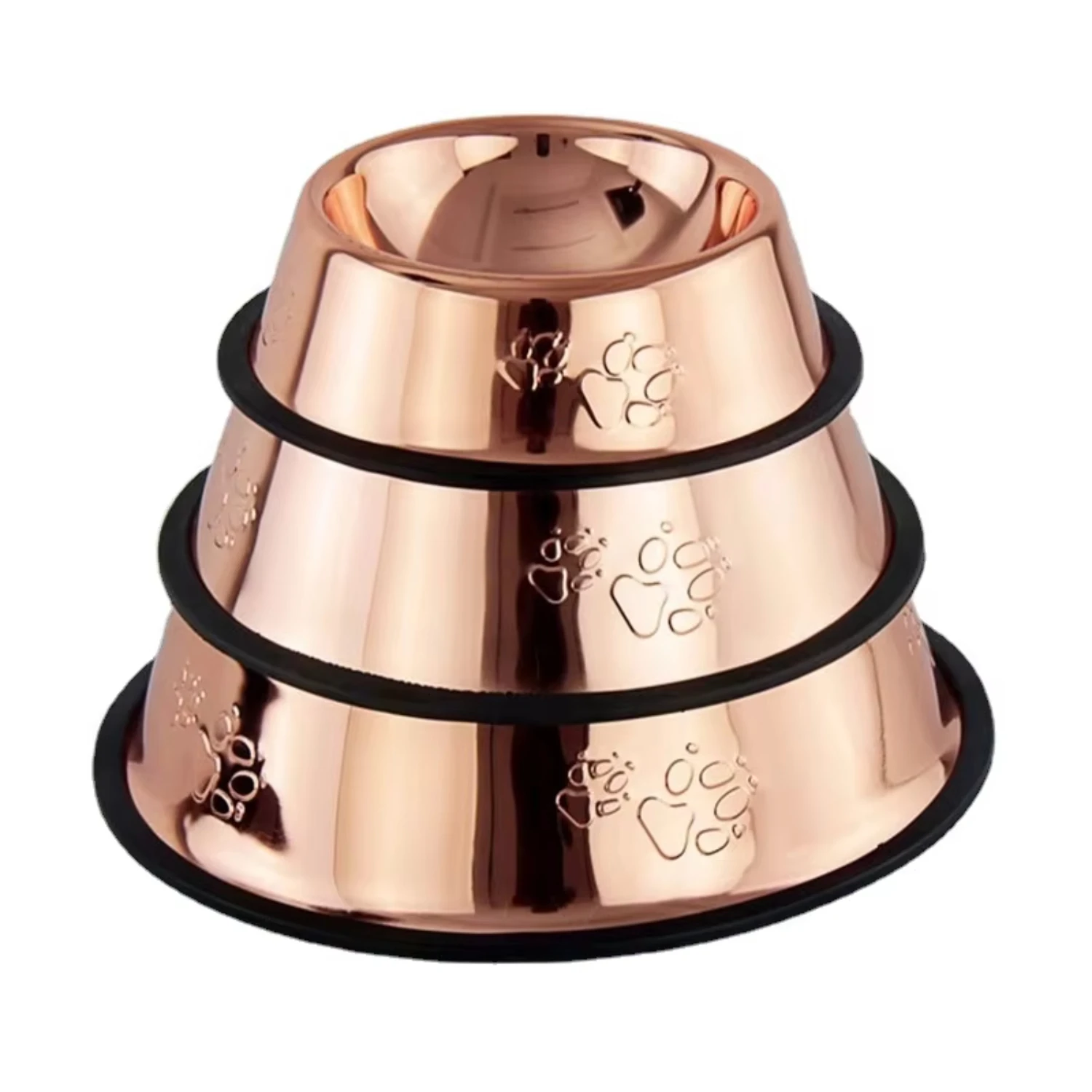 Pet Bowl Rose  Anti knock Anti slip Throw Resistant Feeder Dog Paw Print Stainless  Dog Bowl Slevated ceramic bowls Pet bowls