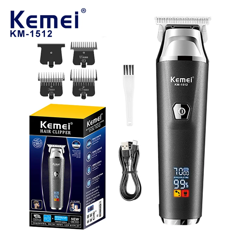 

Kemei 1512 Electric Hair Clippers Man Professional Rechargeable Hair Cutting Machine Hair Trimmers Beard Shaper Carving Clipper