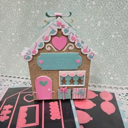 Bakery House Gift Box Metal Cutting Dies for DIY Scrapbooking, Album Paper Cards, Decorative Crafts, Embossing Die Cuts New 2025