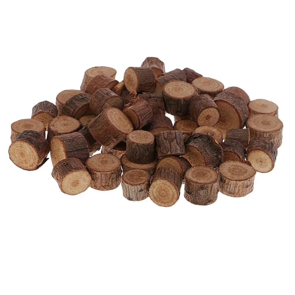 شرائح خشب الصنوبر كتل مستديرة صغيرة الخشب DIY الحرف ريفي الزفاف الديكور لمستلزمات الحفلات