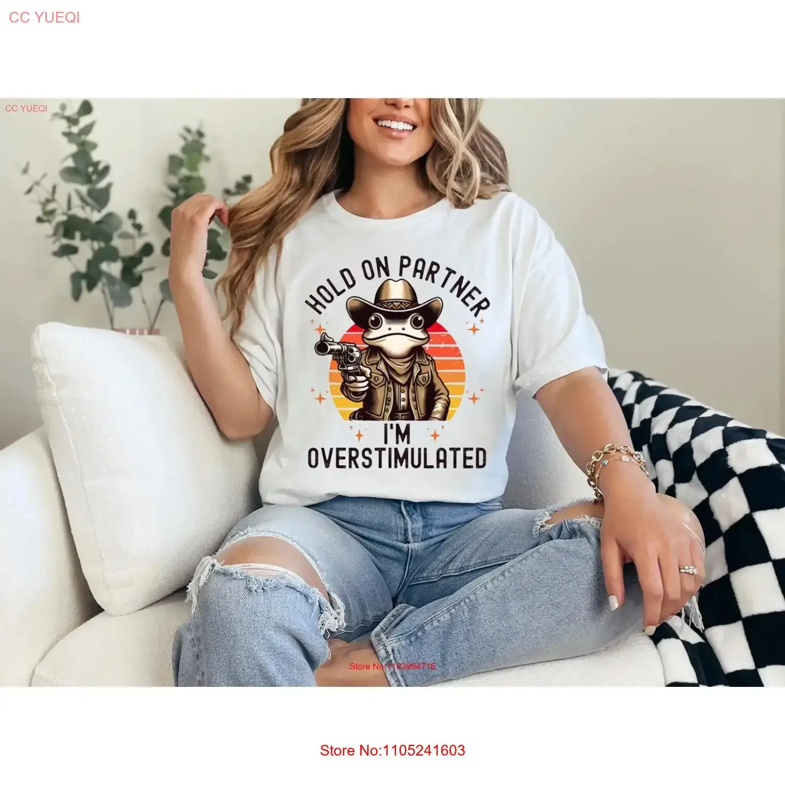 Hold On Partner Im Overstimulated T Shirt Frog Unhinged Cute Animal Funny meme Gen z vintage Washed graphic designer clothes