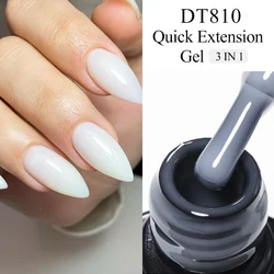 MEET ACROSS 7ml Branco Leite Extensão Rápida Gel Unha Polonês Para Unhas Rosa Ouro Vermelho Folhas Efeito Semi Permanente UV Gel Nail Art