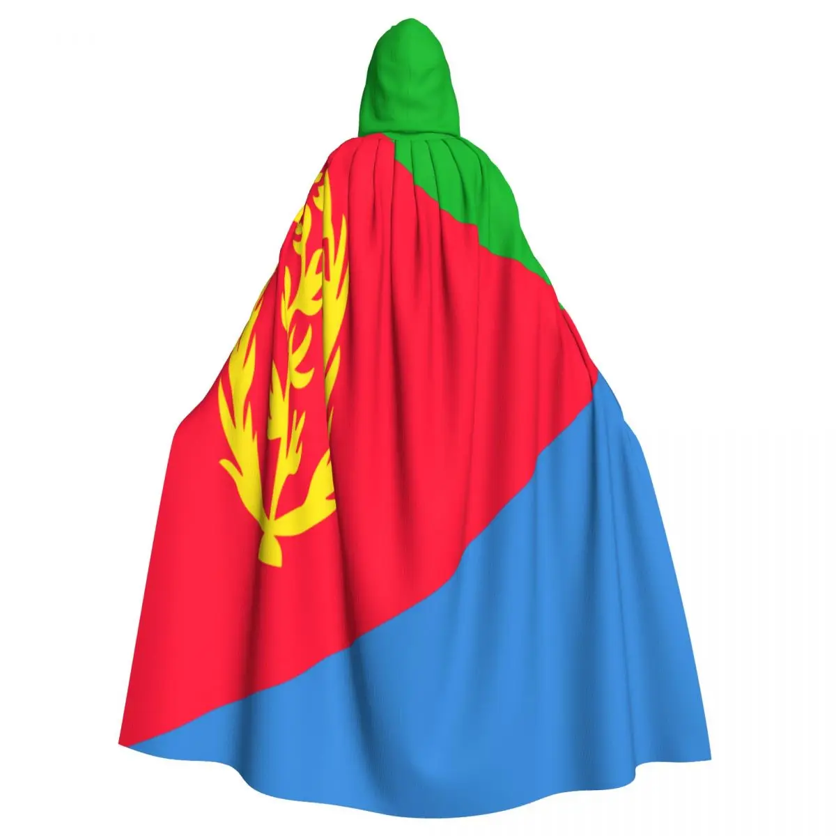 Adult Cloak Cape Hooded Eritrea Flag Medieval Costume Witch Wicca Vampire Elf Purim Carnival Party