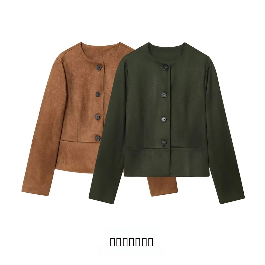 

KASLEAD Новая женская верхняя одежда Faion Street Sle Jaet с текстурой из искусственной замши, теплое длинное пальто с круглыми пуговицами