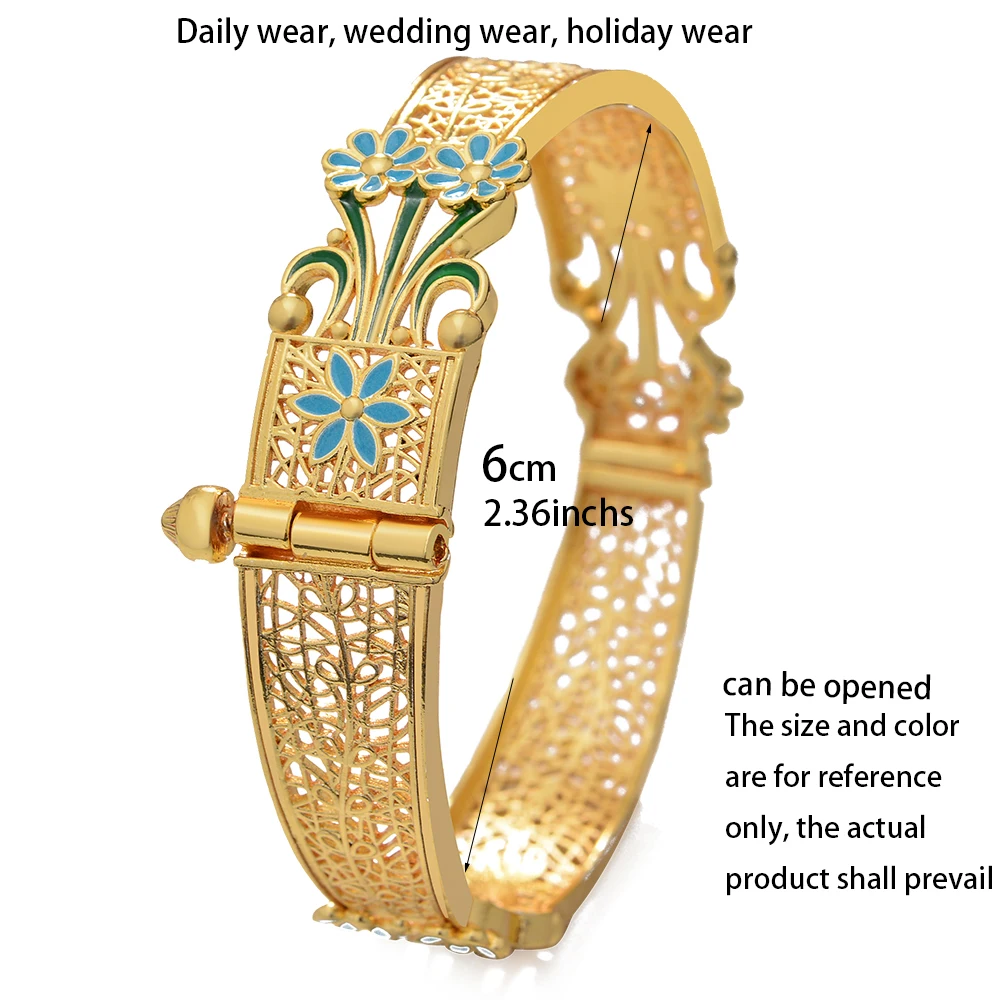 Luxury Indian Dubai Gold Color Bangles For Women Girls Dubai Wedding Bridal Bangles&Bracelet Bijoux français Jewellry For Women