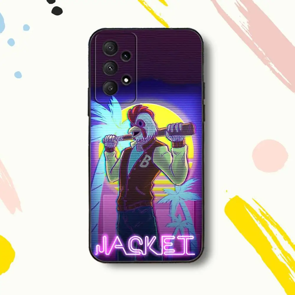 حافظة هاتف HotlineS Game Miami-es لهاتف سامسونج جالاكسي A 80,72,73,91,53,22,51,52,5G,Plus,J,Note غطاء أسود ناعم #6