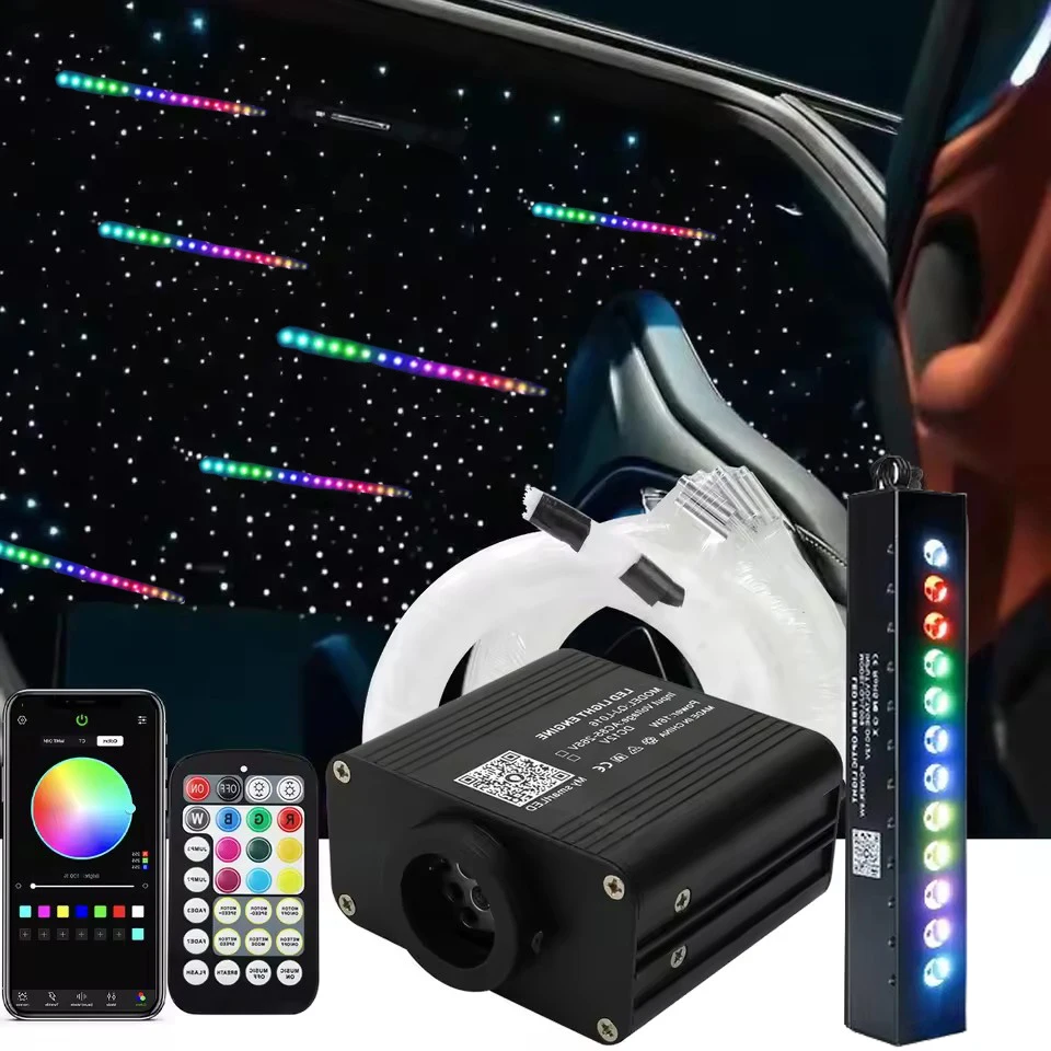Car Sunroof Light Starry Star Fiber Optic Kits 16W Twinkle Star Light Car Interior Atmosphere Car Roof Lighting