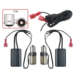 2X 1156 BA15S P21W 1156 BAU15S PY21W Led Canbus No Error 7440 W21W T20 3014 120SMD Car DRL Lamp Signal Light  White Yellow 12V