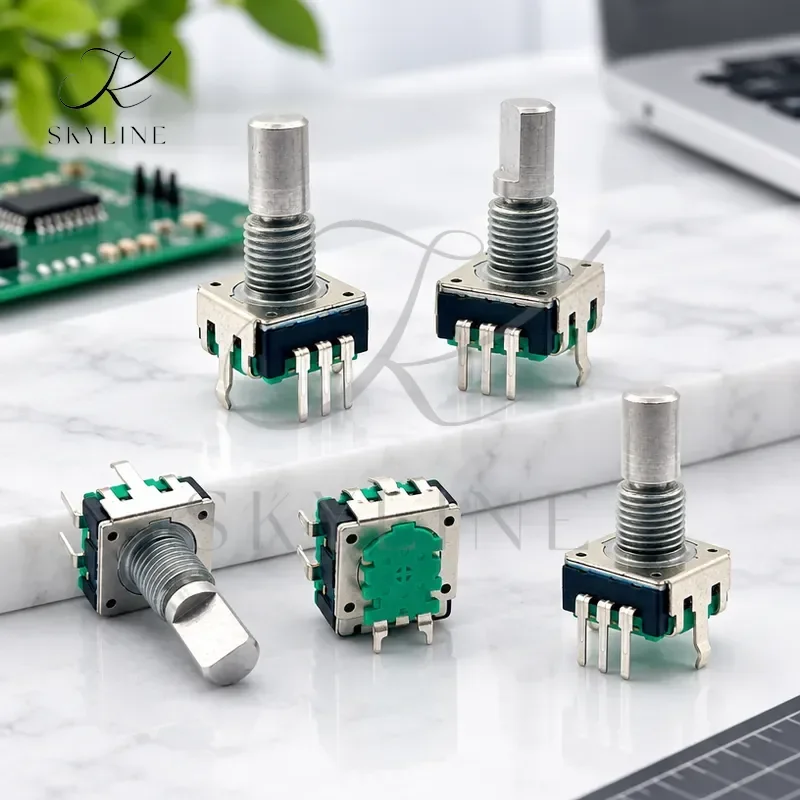 2Pcs EC12 Encoder With Push Switch 24 Positions 24 Pulses With 17mm Threaded