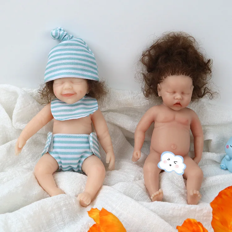 

6-дюймовая силиконовая кукла реборн всего тела 15 см, реалистичная мини-кукла для сна, реалистичная кукла-антистресс, детский игровой домик, игрушки, подарки