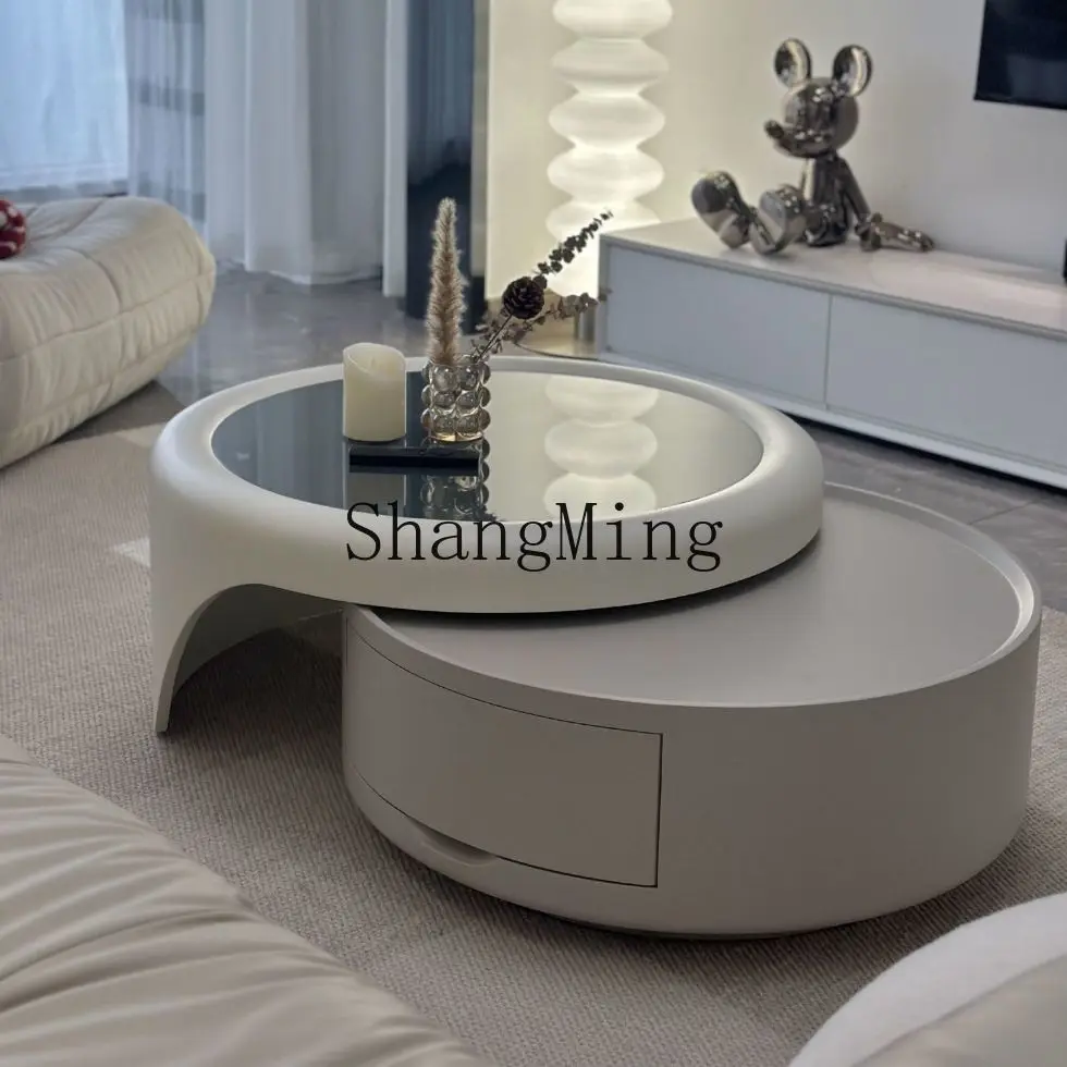 

CL Coffee Table Living Room Home New Modern Simple Light Luxury High-end Feel Movable Coffee Table Small Apartment With Drawer